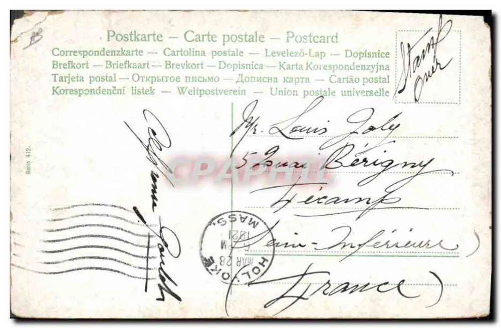 Tennis — scène de jeu — Holyoke, Massachusetts — éditeur non visible - Verso