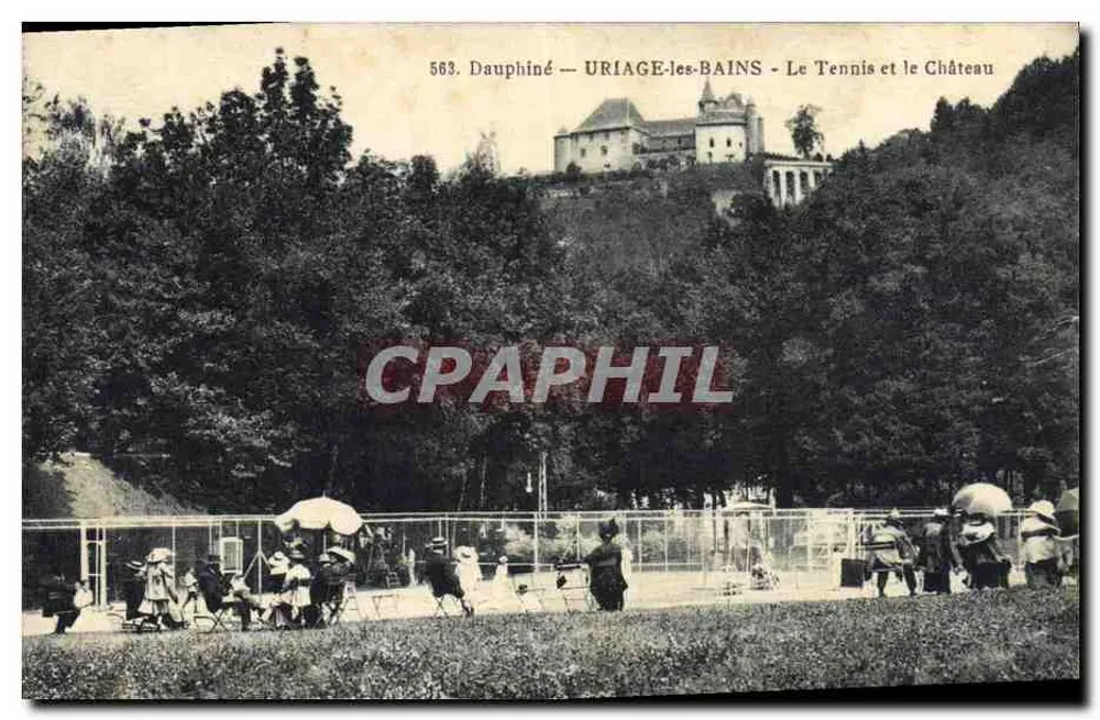 Uriage-les-Bains — Der Tennisplatz und das Schloss — P. Gaude, phot. publ. Grenoble - Vorderseite