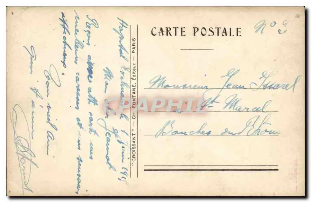 Sadi-Carnot — portrait en médaillon sur fond de scène maritime — éditeur CH. FONTAINE, PARIS - Rückseite