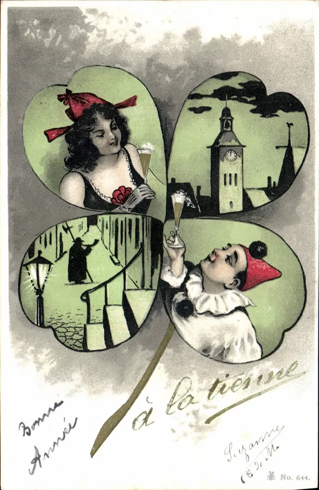 Festa de São Valentim — Boa Ano para a sua — Editor E. De M. No. 644 - Frente