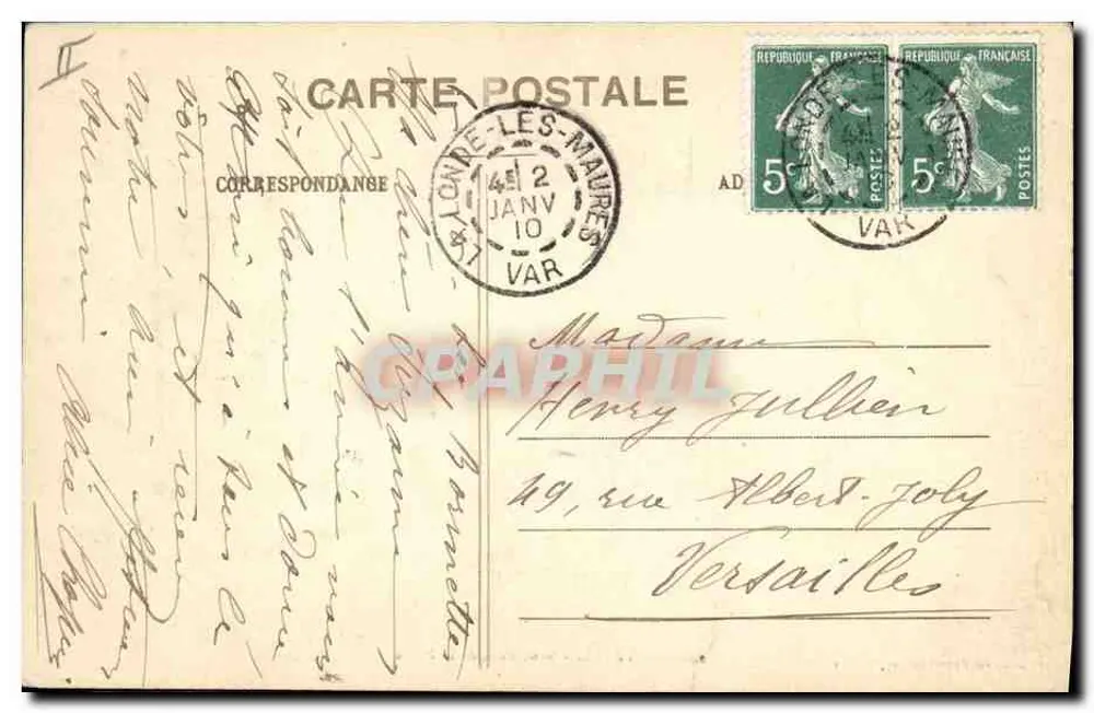 HYÈRES - Bajo Bosque de la Plage — Pariumerie Chambourlier, Hyères, n°240 - Reverso
