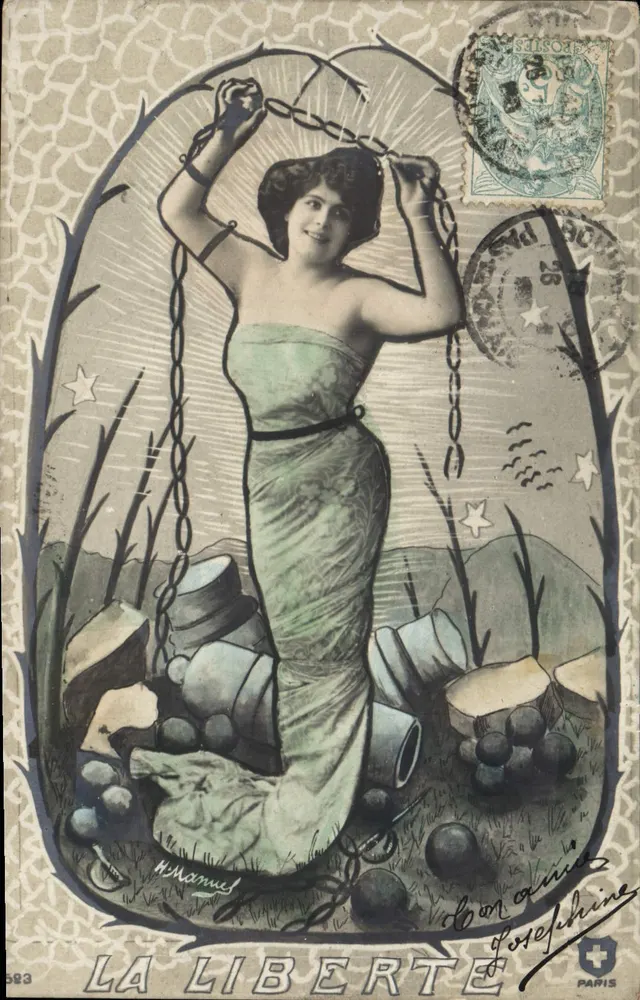 Freiheit — Frau, die Ketten bricht — veröffentlicht von H. Marneux, Nr. 583 - Vorderseite