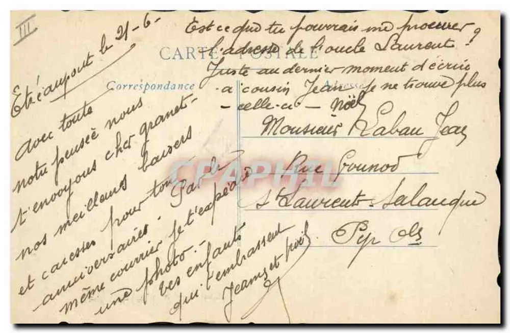 Mata de rosas — Boa Festa e Boa Lembrança — Carta postal - Verso
