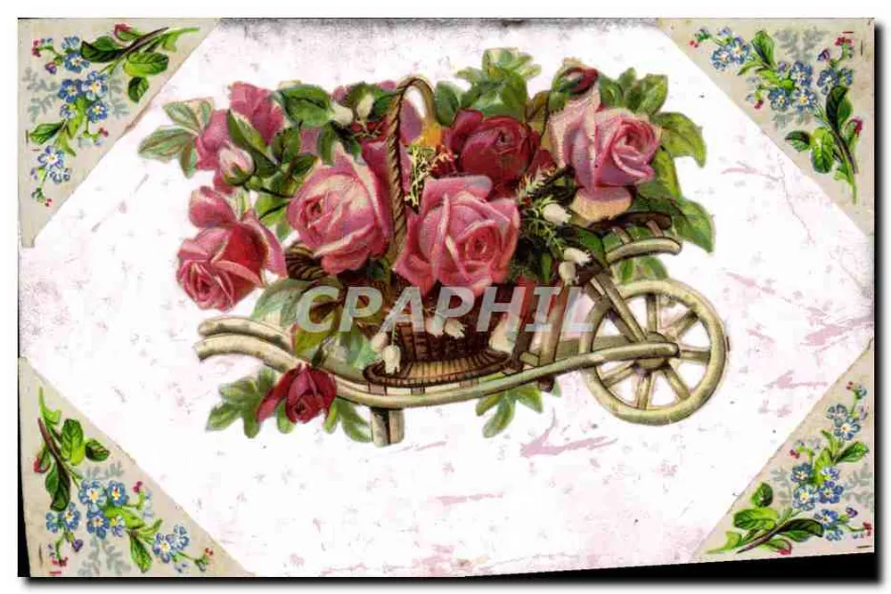 Arranjo de rosas — sobre carruagem — editor não visível - Frente