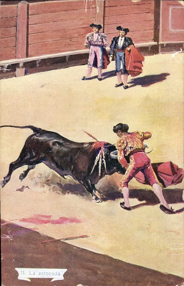 A estocada — cena de tauromaquia — série 1059 - Frente