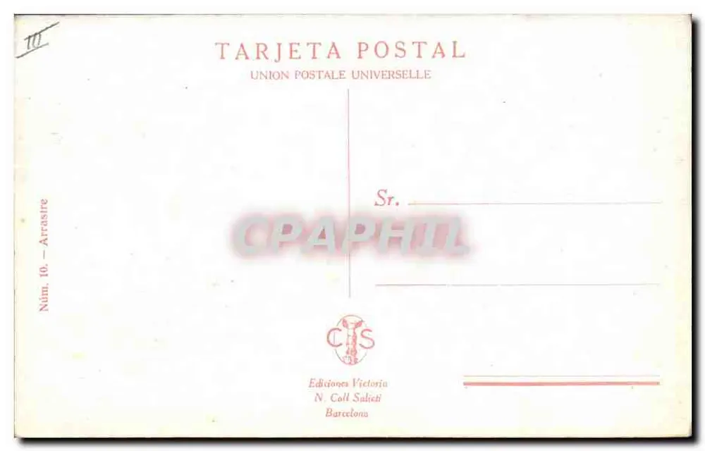 Corrida de touros — cena de fim de combate — Éditions Victoria, N. Coll Salièri, Barcelone, N° 10 - Verso
