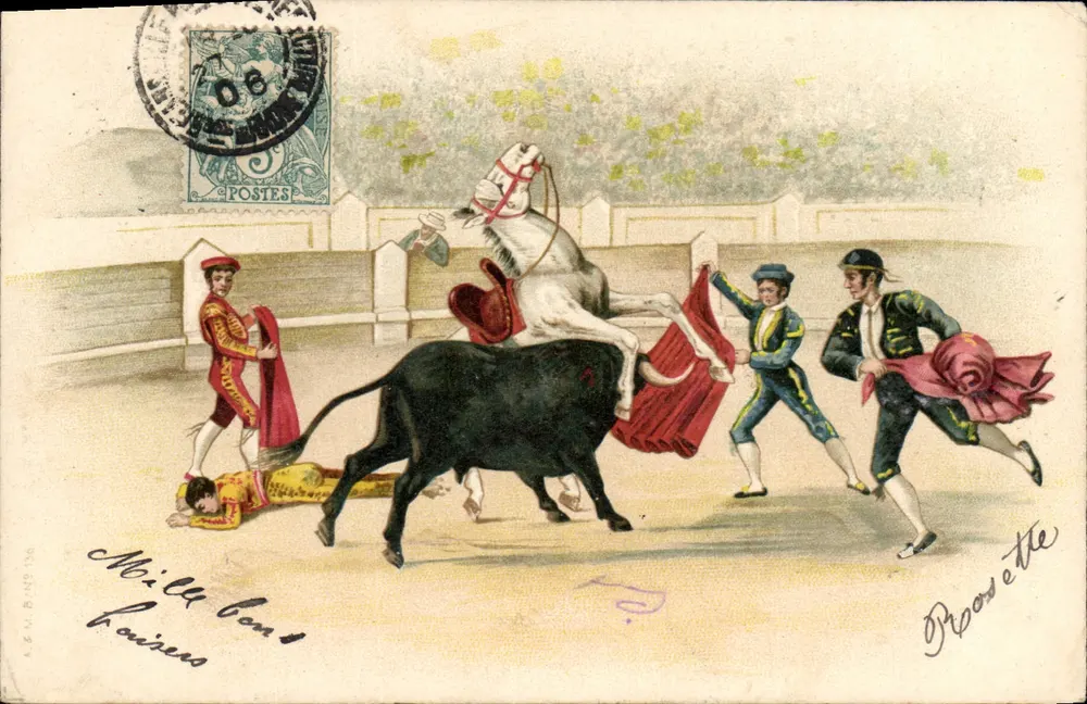 Corrida de touros — cena dramática — A. & E. BING 36 - Frente