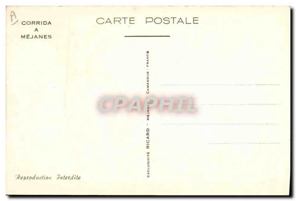 Corrida in Méjanes — Henry Couve — n° A - Rückseite