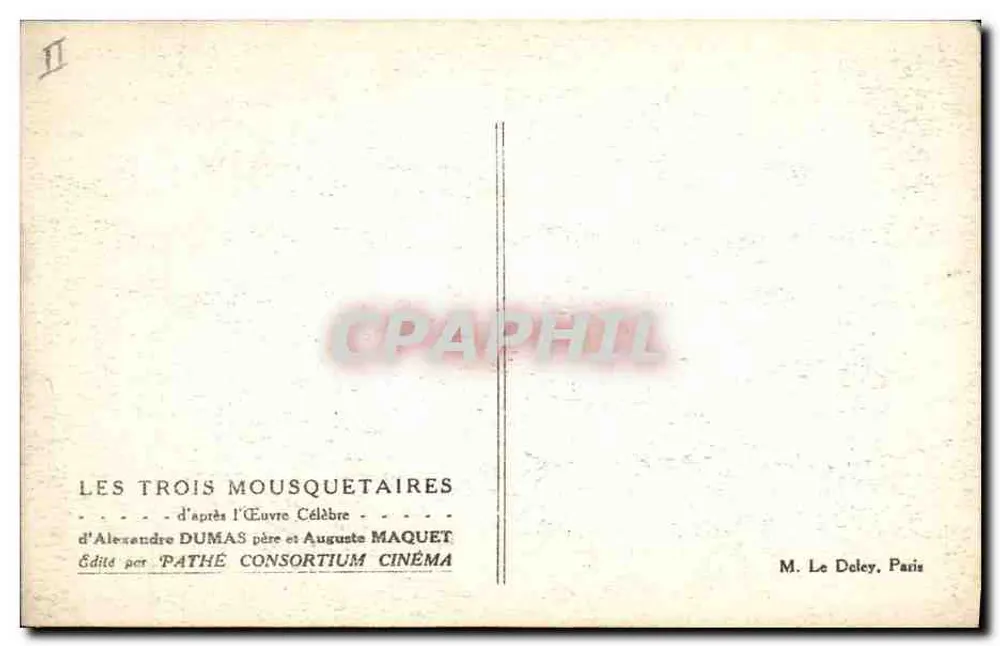 Die drei Musketiere — nach Alexandre Dumas père und Auguste Maquet — veröffentlicht von Pathé Consortium Cinéma - Rückseite