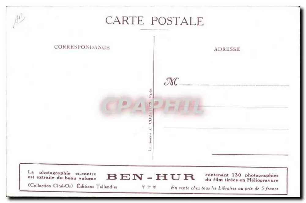 Ben-Hur der Sieger — Antwort auf die Beifallsrufe der Menge — Sammlung Ciné-Or, Éditions Tallandier - Rückseite