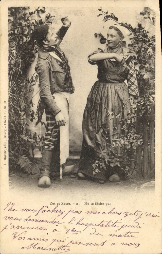 Zet et Zette - Mach dich nicht ärgerlich — L. Ravier, Verlag, Bourg - Glichié F. Ballet, n°2 - Vorderseite
