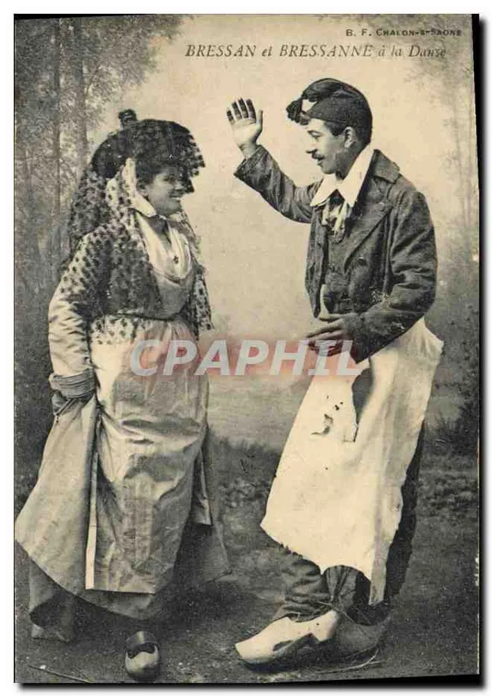 Bressan et Bressanne dançando — Chalon-sur-Saône — B. F. Chalon-sur-Saône - Frente