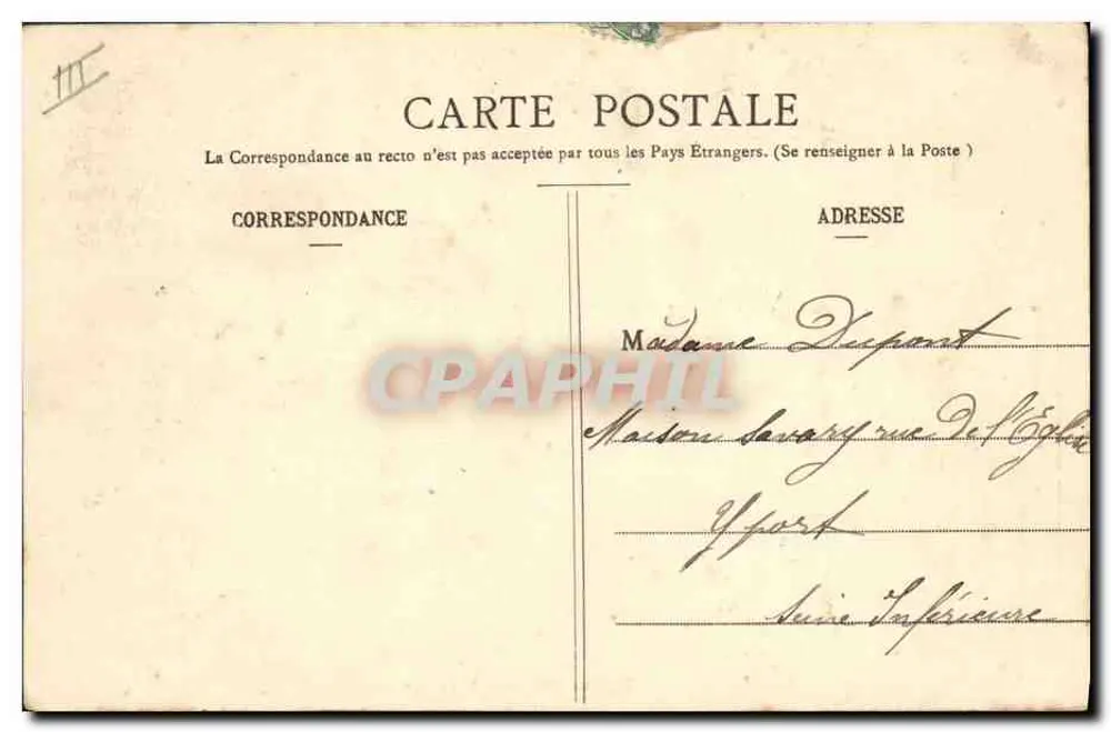 Batismo Bressan — cena de aldeia — A. Perret - Verso