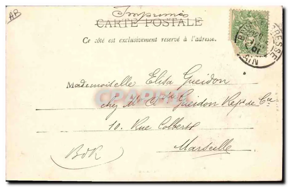 Mulher com traje tradicional — Bressanne — D. Laval, jhst, Bourg (446) - Verso