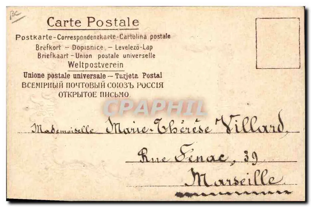 Zwei Hirsche in einem Landschaftsbild — kunstvoller Rahmen — Universal-Postkarte - Rückseite