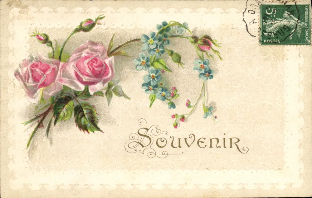 Flores — Rosas e lavandas — Lembrança — Editor não visível - Frente