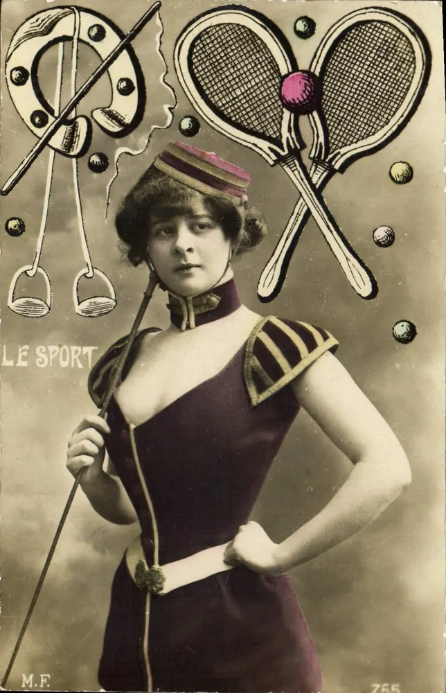 Frau in Sportkleidung — Sportillustration — M.F. 755 - Vorderseite