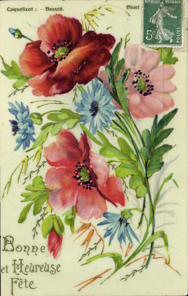 Lentebloemen — Zonneschijf, Anemoon — K. F. Éditeurs, Serie I.990 - Voorkant