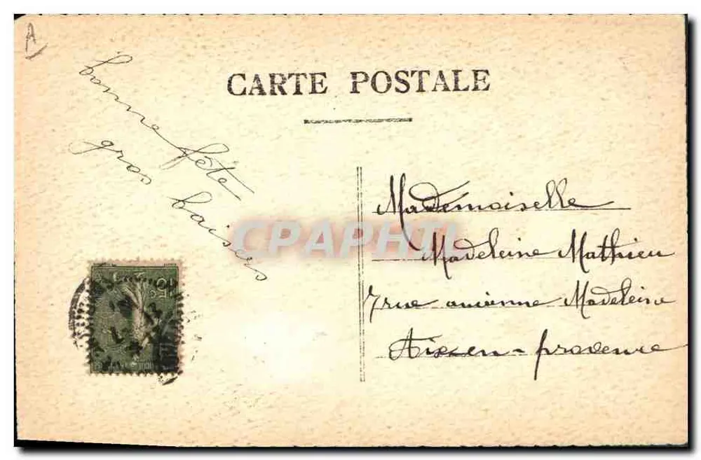 Flores e pássaros — Boa festa — Carta postal - Verso