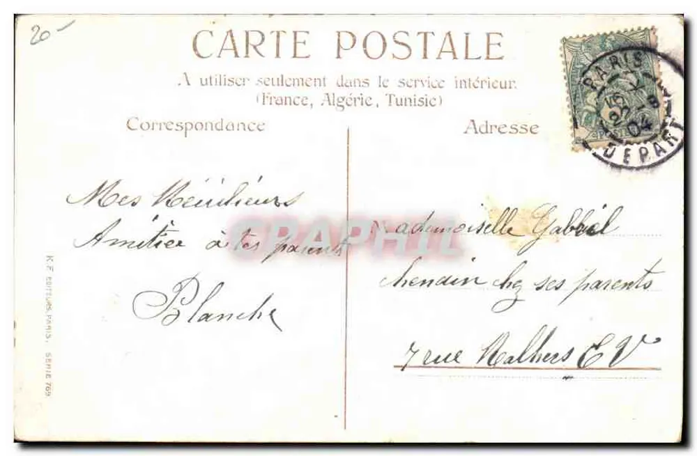 Violeta em um vaso — poema impresso — K.F. CULTURES PARIS, SÉRIE 703 - Verso
