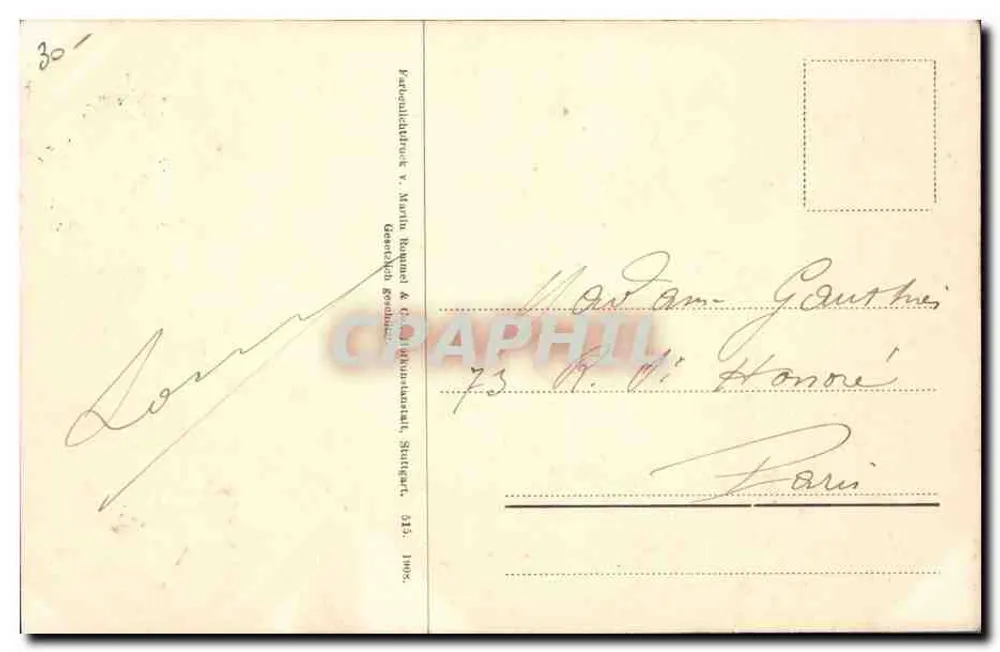 Arranjo de lilás — editor Martin Barmet & Cie, Stuttgart — n° 30 - Verso