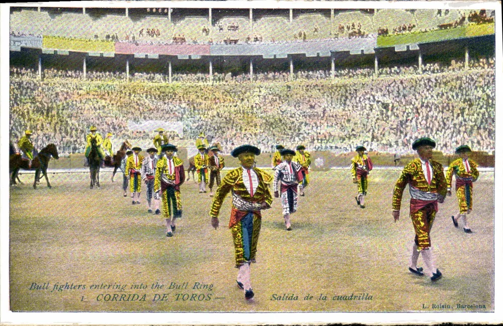 Stierkampf — Start der Mannschaft — L. Roisin, Barcelona - Vorderseite