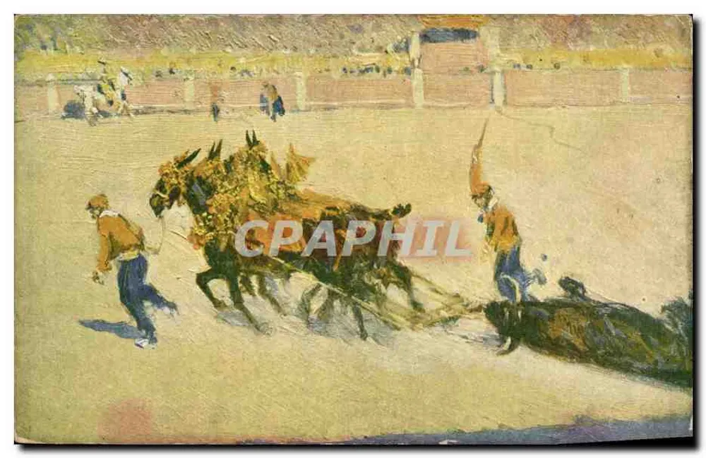 Corrida de touros — cena de corrida — Edições Victoria N. Coll Sallet, Barcelona, n° 443 - Frente