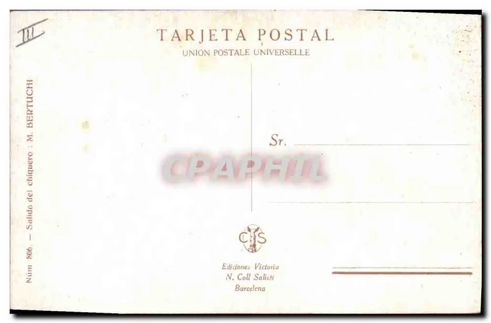 Corrida de touro — Éditions Victoria N. Coll Salieti, n° 806 - Verso