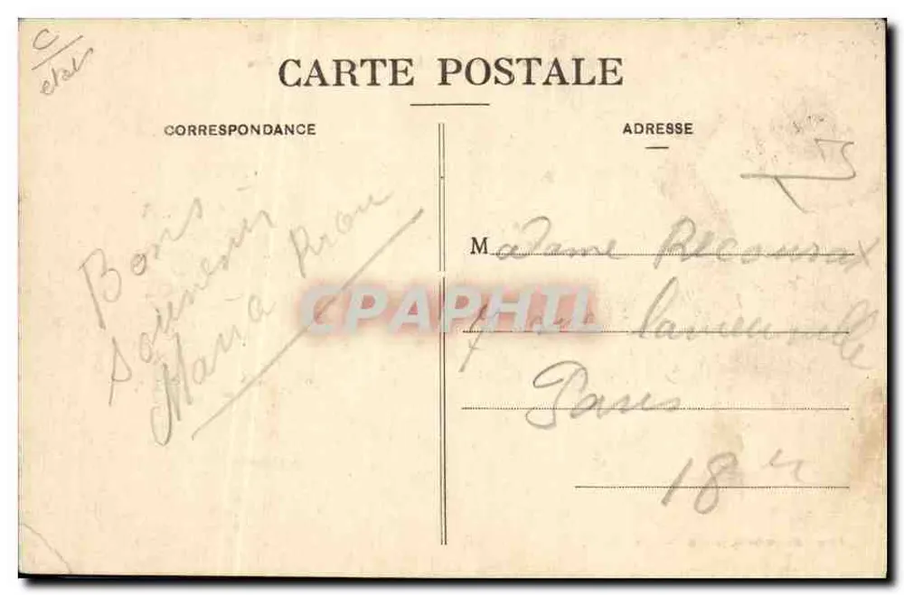 La Course Landaise - L'Écart, von vorn gesehen — Bromotypie Gautreau, Langon (Gironde) — n°1416 - Rückseite
