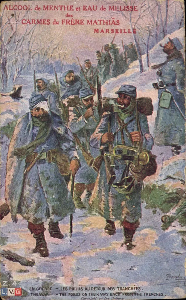 Soldaten beim Rückzug aus den Schützengräben — Die Poilus — Verlag: Z.V.G. — N° Z.4 - Vorderseite