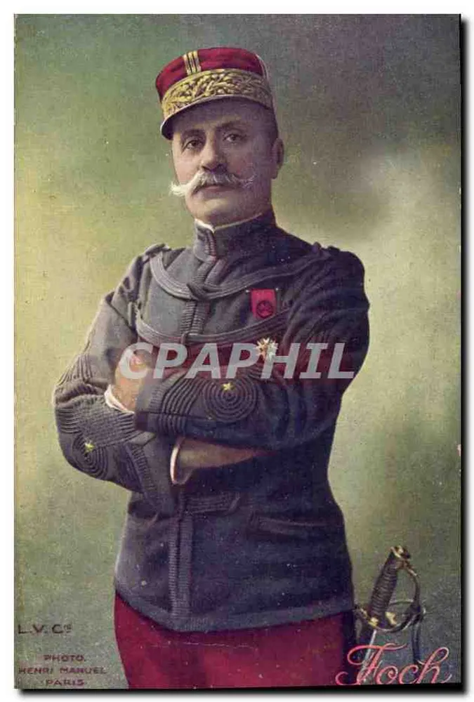 Mariscal Foch — retrato em uniforme — Foto Henri Manuel, Paris - Frente