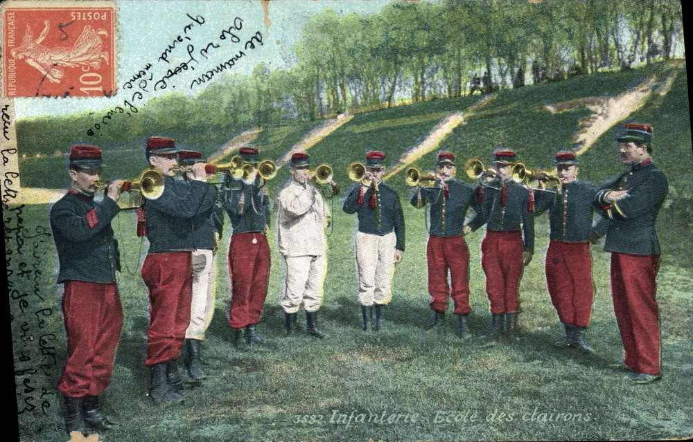 École des clairons — 3582 Infanterie — éditeur impr. CH. DIAUIT - Frente