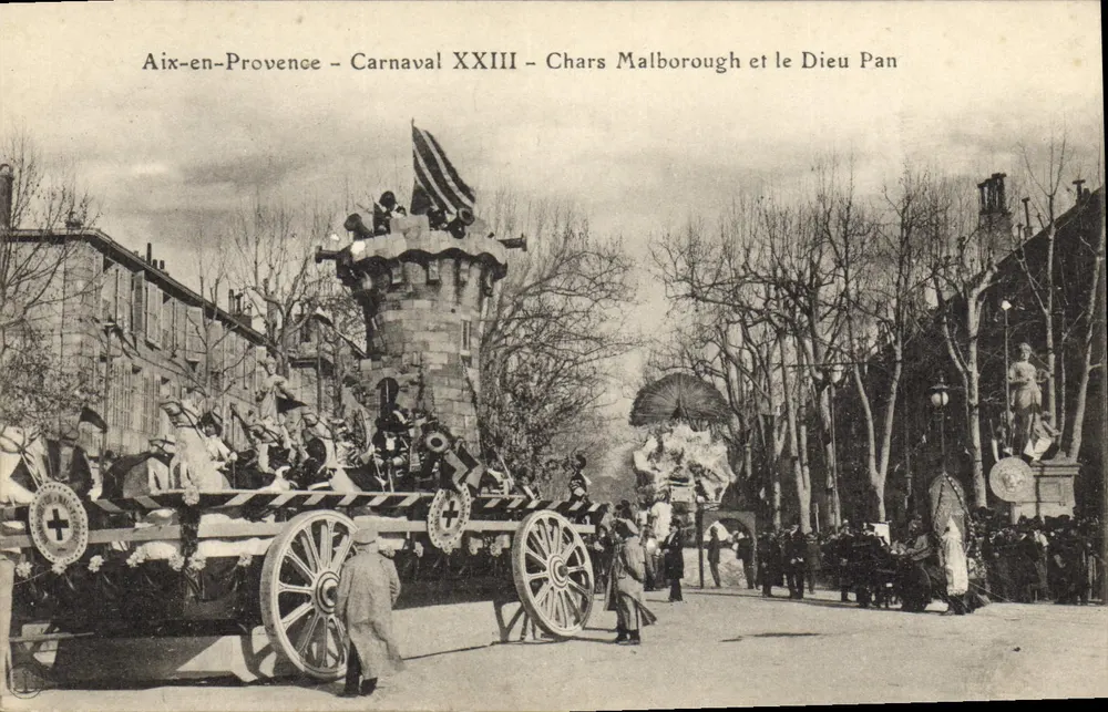Aix-en-Provence - Karneval XXIII - Wagen Malborough und der Gott Pan - Vorderseite