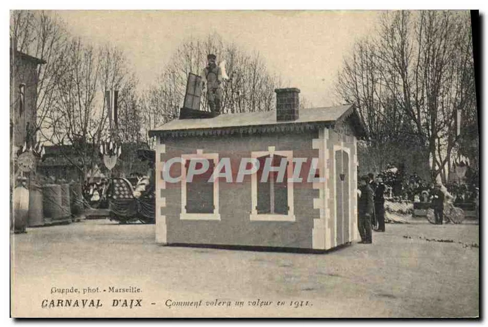 Karneval von Aix — Wie man einen Volcure 1911 stiehlt — Guepde, Foto. Marseille - Vorderseite
