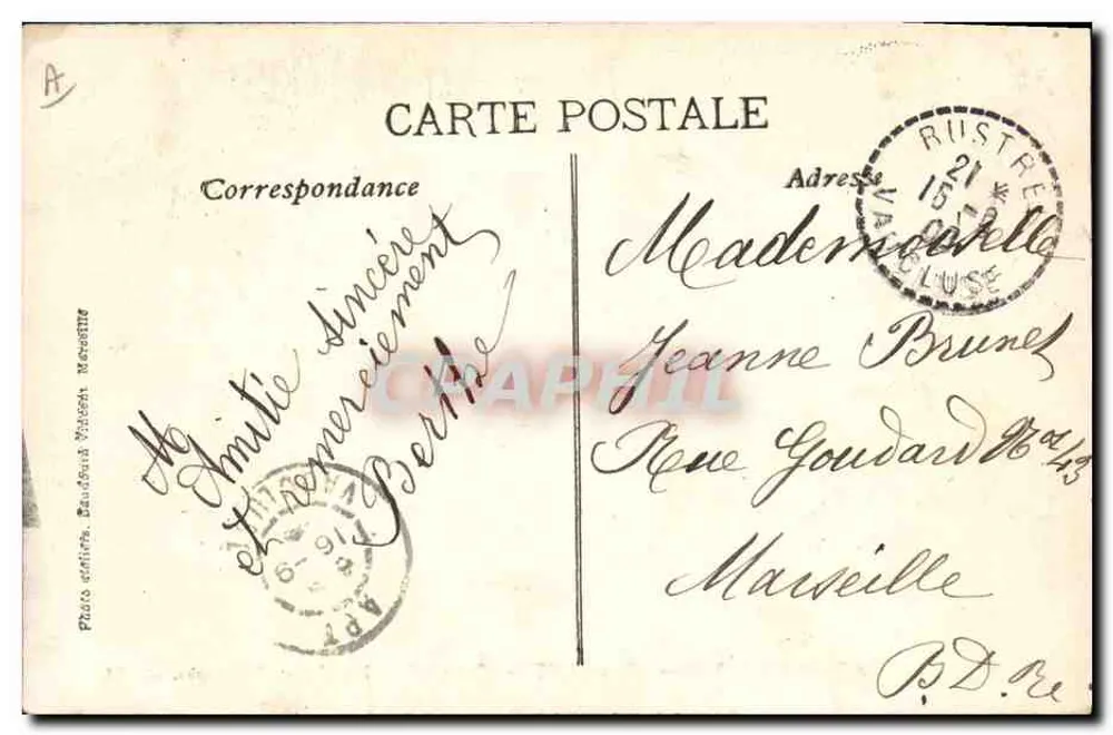 Aix-en-Provence — Karneval XX — Tee — Milch — Fettfeuer — Telegraph — Verlag Baudouin Vincent Marseille - Rückseite