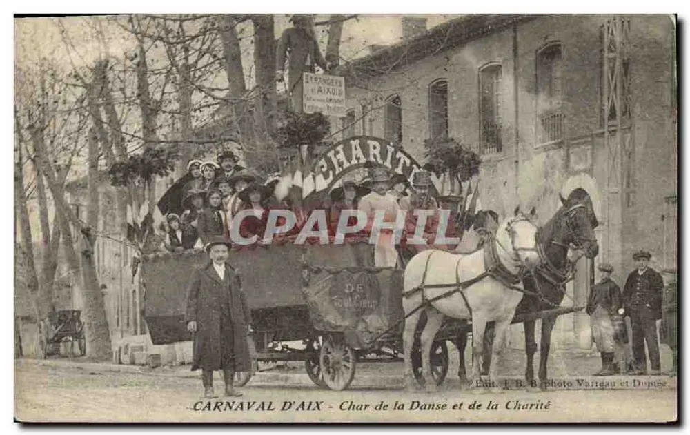 Carnival von Aix - Wagen der Tanz und Caritas — Ausgabe J.B. B. photo Varreau et Dopine - Vorderseite
