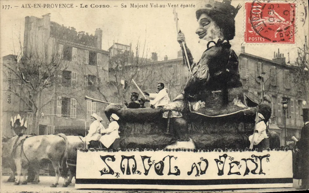 AIX-EN-PROVENCE — Le Corso — Seine Majestät Vol-au-Vent erstaunt — Goll. Jeuzaug. n°377 - Vorderseite