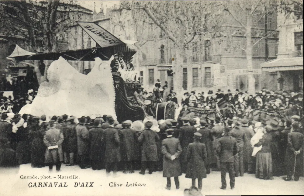 Karneval von Aix — Wagen Latham — Guende, phot. - Marseille - Vorderseite