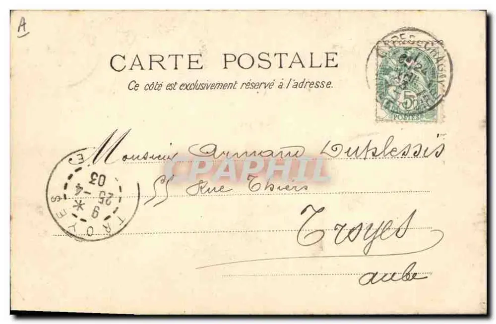 Mulher em traje local em Bressanne — Recordações de Bressanne — R. F. Chalon-Saône, n°5 - Verso