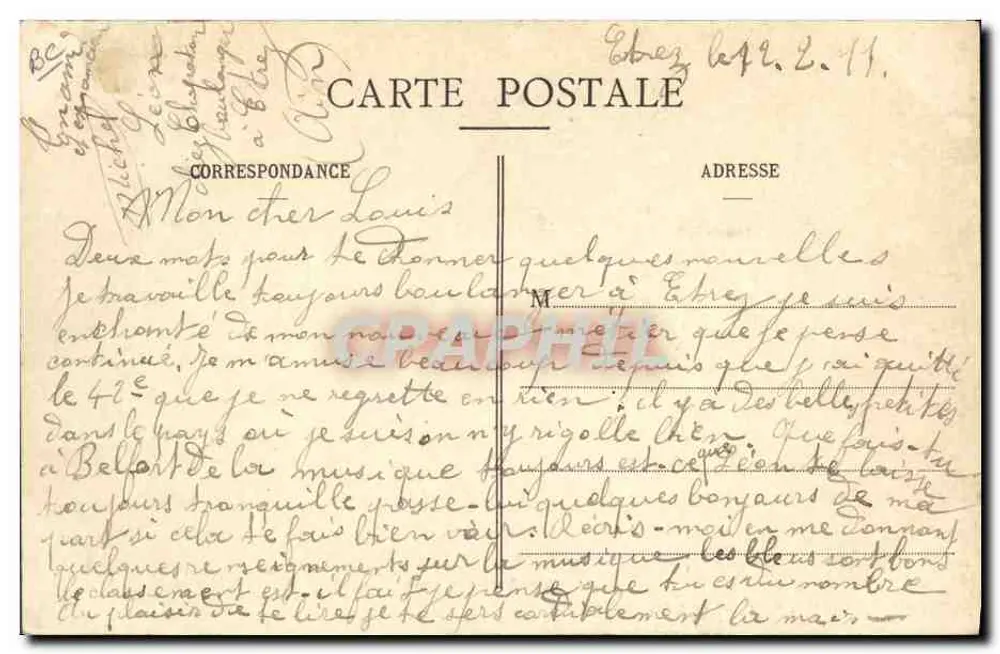 Les Ebaudes in Bresse — B. Ferrand, uitgever, 41 Rue Centrale, Bourg (Ain) — n°15 - Achterkant