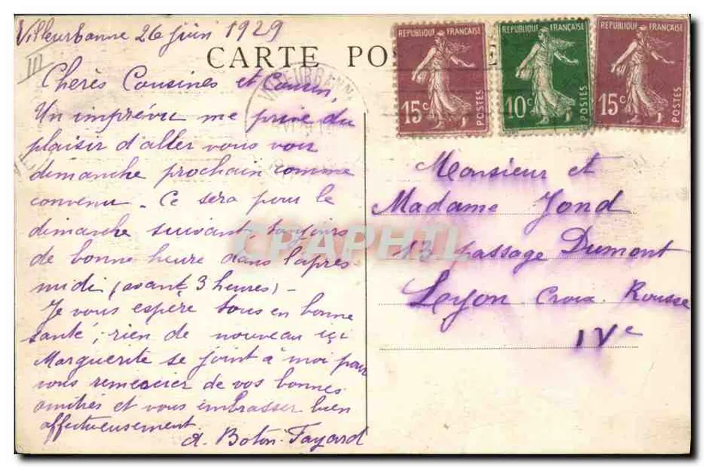 Les Accordailles — Velhos trajes de Bresse — B. Ferrand et Fils, editor, Bourg, n° 5687 - Verso