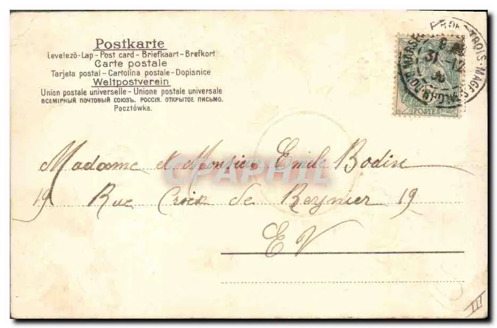 Vierblatt — 'Glückliches Jahr' — Ch. Chavan, n° 41906 - Rückseite
