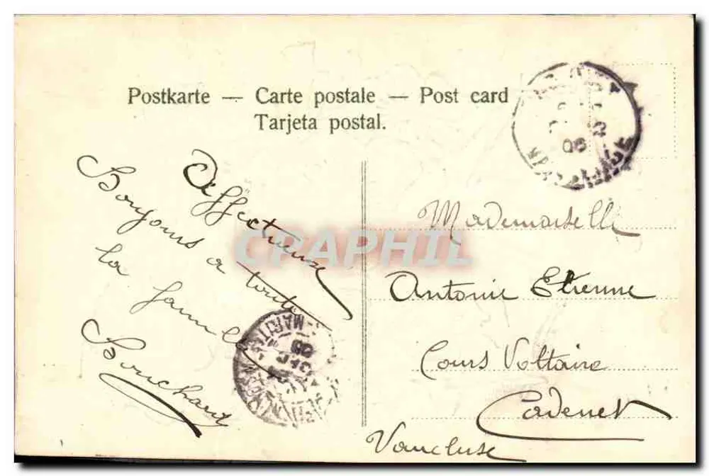 Cesto de violetas — Boa Páscoa — editor não visível - Verso