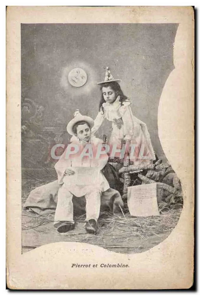Pierrot und Colombine — Theater-Szene — Verlag nicht sichtbar - Vorderseite