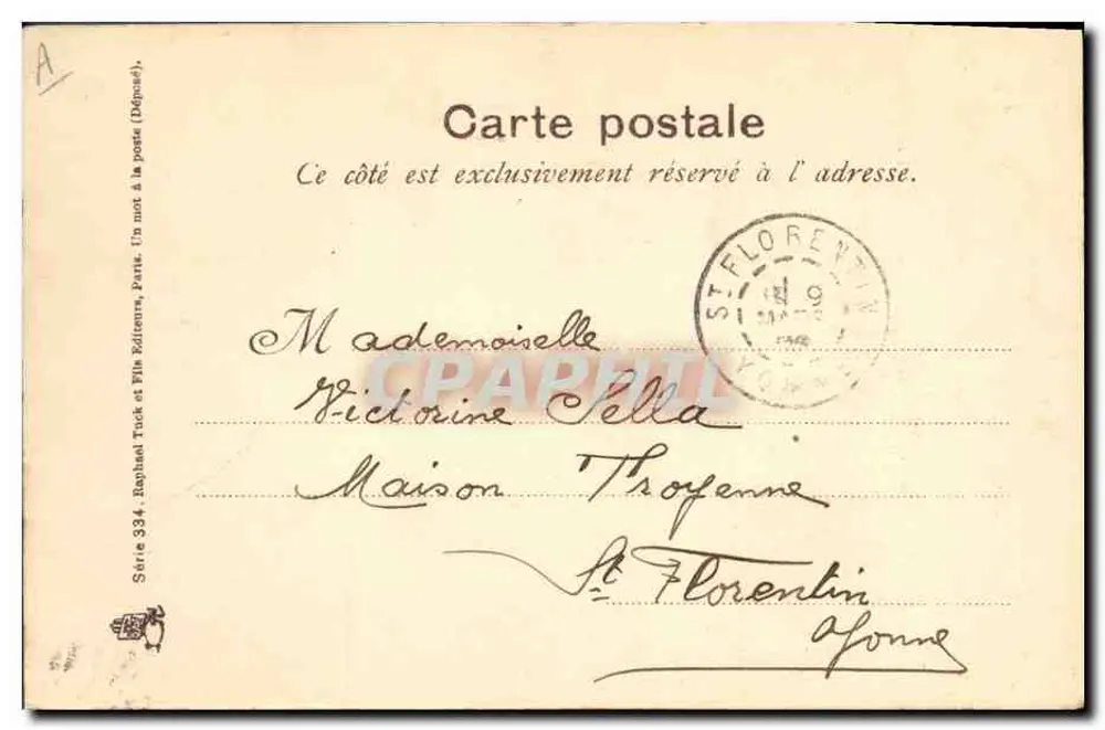 Pierrettes — Serie 334 — Raphael Tuck & Fils Verleger - Rückseite