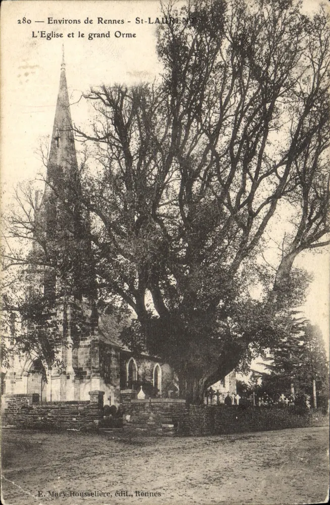 Umgebung von Rennes - St-Laurent - Die Kirche und der große Eiche — E. Mary Roussellière, Rennes, n°280 - Vorderseite