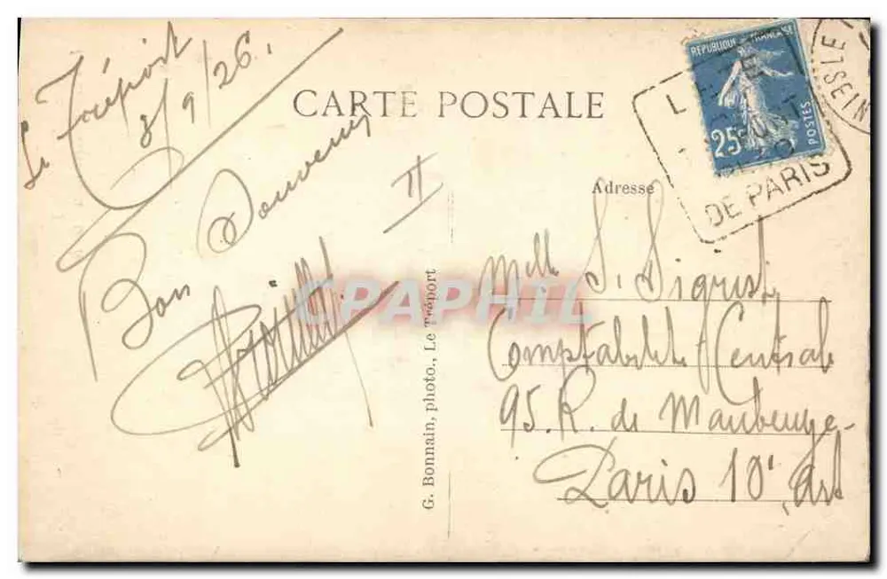 Le Tréport — Le phare à marée basse — G. B. (éditeur) - Verso