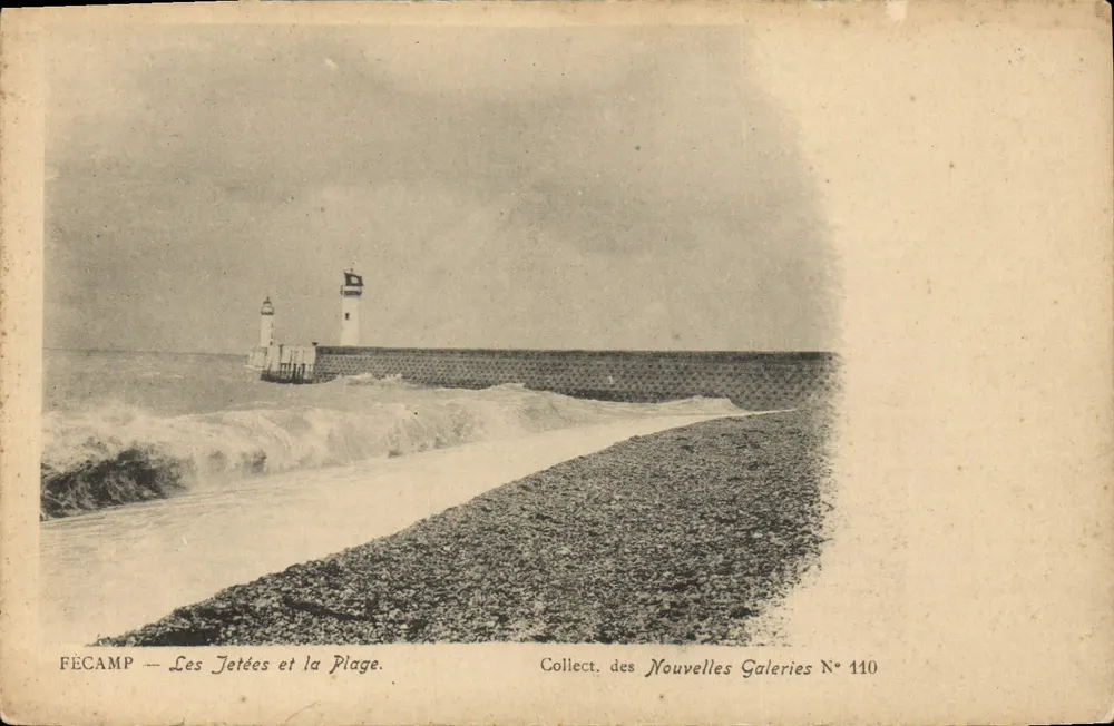 Fécamp — As Pontões e a Praia — Collect. das Nouvelles Galeries N° 110 - Frente