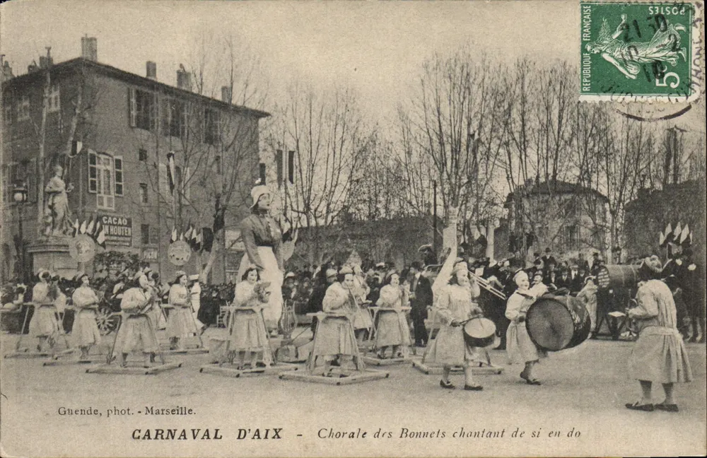 Karneval von Aix — Chor der Bonnets singend von B zu C — Guende, phot. - Marseille - Vorderseite