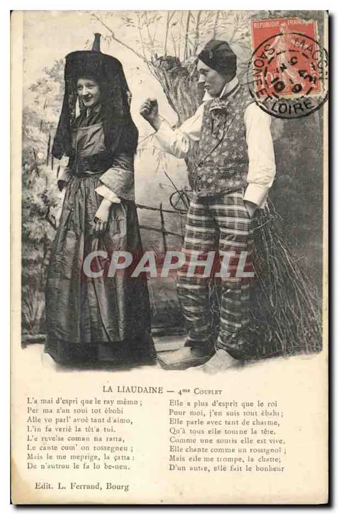 La Liaudaine — 4ème couplet — Edit. L. Ferrand, Bourg - Recto
